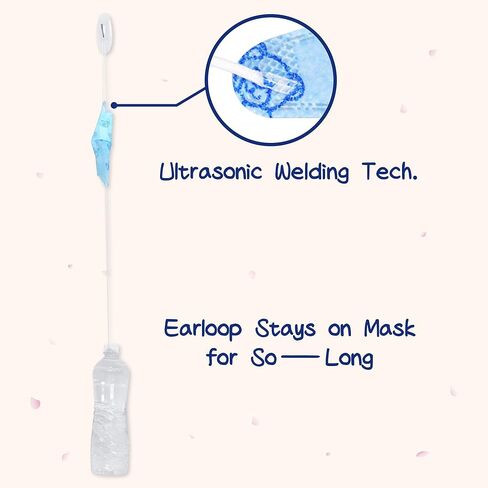 Blue Eagle 【Size XS 4-PLY KIDS قناع الوجه القابل للتصرف | بتصميم مطبوع لطيف | مناسب للوجوه الصغيرة | طبقات Meltblown مزدوجة | 50 عبوة | وردي | تيدي | الحجم XS in Kuwait