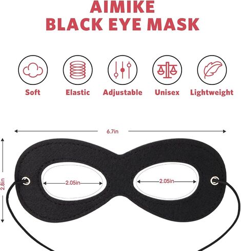 FUNDUODUO AIMIKE Superhero Mask, Black Eye Mask Costume Soft Felt Mask, Halloween Half Mask Adjustable, Party Favors for Kids in Saudi Arabia