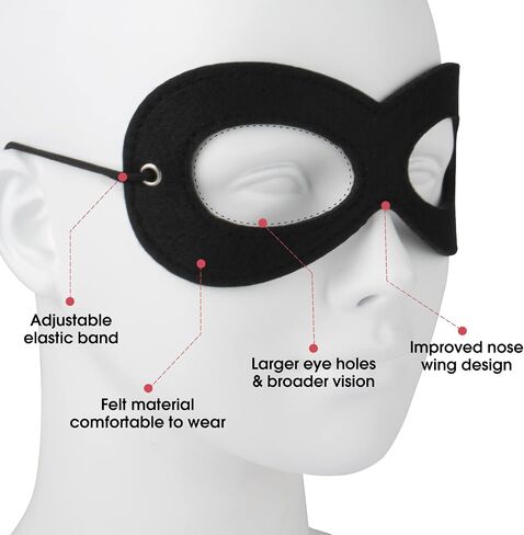FUNDUODUO AIMIKE Superhero Mask, Black Eye Mask Costume Soft Felt Mask, Halloween Half Mask Adjustable, Party Favors for Kids in Saudi Arabia