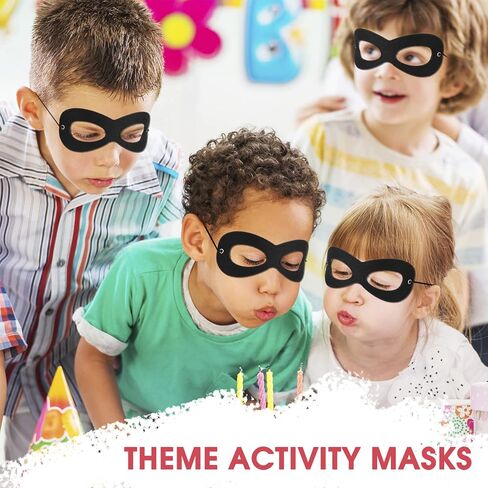 FUNDUODUO AIMIKE Superhero Mask, Black Eye Mask Costume Soft Felt Mask, Halloween Half Mask Adjustable, Party Favors for Kids in Saudi Arabia