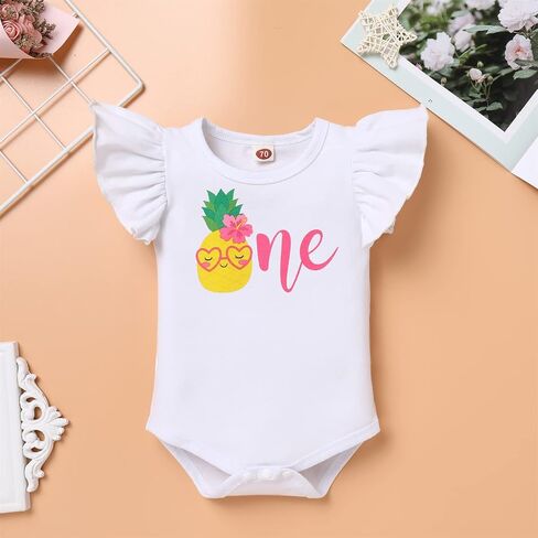 IMEKIS Baby Girls 1st Birthday Outfit Sunflower Peach Romper + Ruffled Shorts + Headband Set for Cake Smash Photo Shoot in Saudi Arabia