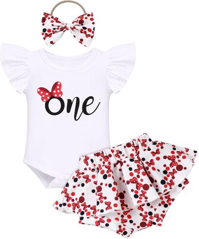 IMEKIS Baby Girls 1st Birthday Outfit Sunflower Peach Romper + Ruffled Shorts + Headband Set for Cake Smash Photo Shoot in Saudi Arabia