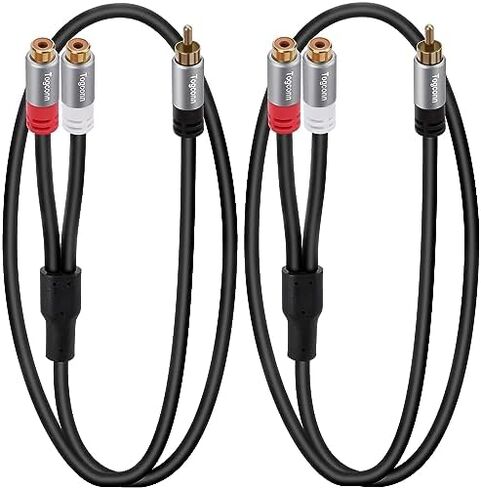 مقسم Togconn RCA (4 حزم)، 1 RCA ذكر إلى 2 RCA أنثى محول مكبر صوت Y، [مطلي بالذهب 24 قيراط] كابل مقسم مكبر صوت RCA قصير لصوت السيارة، مضخم الصوت، مشغل الأقراص المضغوطة، المسرح المنزلي in Kuwait