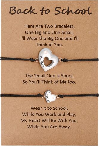 GBTBYS Back to School Gifts Mommy and Me Bracelet First Day of School Matching Wish Bracelets Set for Mother Daughter Son Women Teen Girls Boys Jewelry Gift in Kuwait