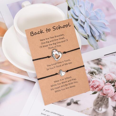 GBTBYS Back to School Gifts Mommy and Me Bracelet First Day of School Matching Wish Bracelets Set for Mother Daughter Son Women Teen Girls Boys Jewelry Gift in Kuwait