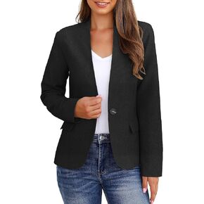 GRAPENT Women's Business Casual Pockets Work Office Blazer Back Slit Jacket Suit