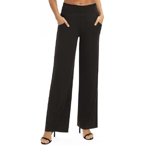 Urban CoCo Women's Solid Wide Leg Palazzo Lounge Pants Casual Straight Leg High Waist Stretch Pants