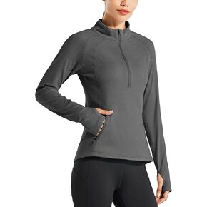 Willit Women's Fleece Running Jacket Pullover Thermal Equestrian Shirt Golf Shirt Long Sleeve Half Zip Exercise Winter Gear