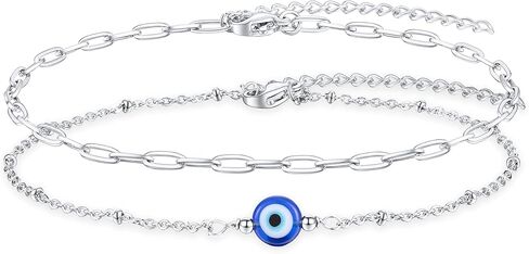 Tarsus Gold Plated Evil Eye Bracelet/Anklets Layered Amulet Nazar for Women Girls in Kuwait