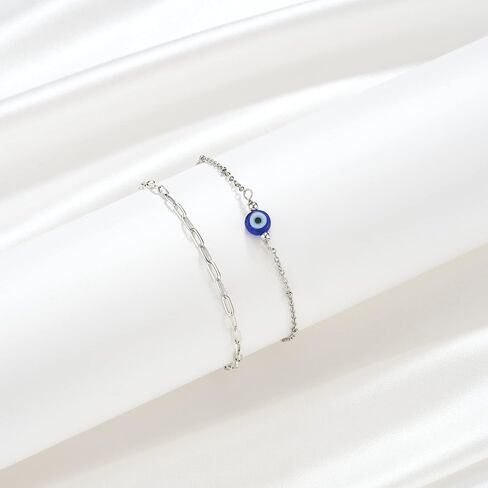 Tarsus Gold Plated Evil Eye Bracelet/Anklets Layered Amulet Nazar for Women Girls in Kuwait