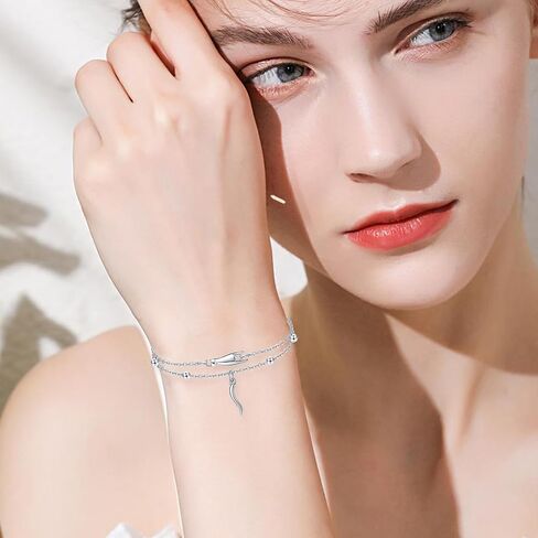 YAFEINI Italian Horn Hand Bracelet 925 Sterling Silver Cornicello and Mano Cornuto Layered Bracelet Italian Good Luck Protection Amulet Jewelry for Women Girls in Kuwait