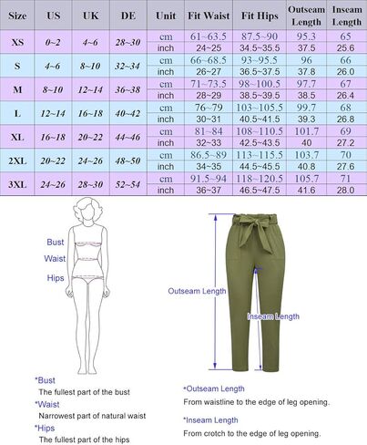 GRACE KARIN Women's Paper Bag Waist Pants Slim Fit Casual Office Pencil Pants in Kuwait