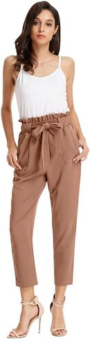 GRACE KARIN Women's Paper Bag Waist Pants Slim Fit Casual Office Pencil Pants in Kuwait