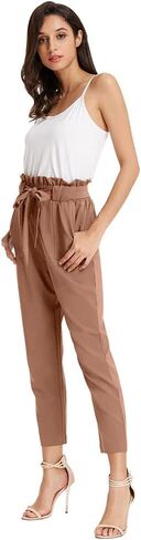 GRACE KARIN Women's Paper Bag Waist Pants Slim Fit Casual Office Pencil Pants in Kuwait