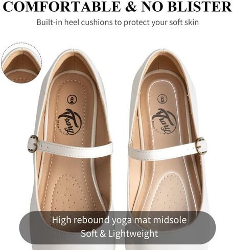 Trary Mary Jane Ballet Flats, Black Flats for Women, Ankle Strap Dressy Comfortable Flats in Saudi Arabia