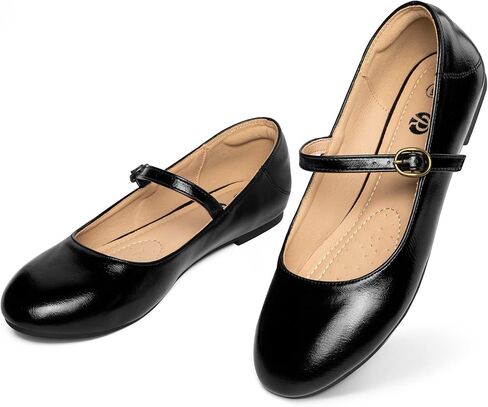 Rekayla Flats for Women Mary Jane Shoes Women Round Toe Ballet Flats with Buckle Strap Comfortable Dress Shoes for Work Casual Daily Wear in Saudi Arabia