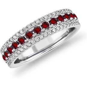 JewelryGift Choose Your Color Gemstone Eternity Band Ring 925 Sterling-Silver Chakra Healing Birthstone Solitaire Engagement Rings Gift for Wedding or Anniversary Womens and Girls Size US 4 to 13