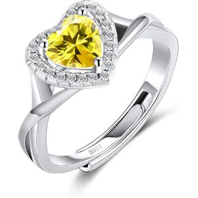 S925 Sterling Silver Birthstone Rings for Women Engagement Ring For Women Adjustable Promise Rings for Wife, Mom, Daughter Jewelry Birthday Wedding Anniversary Valentines Gifts in Saudi Arabia