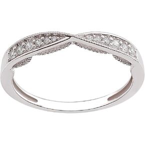 مختبر مذهب نمت الماس 1/10 قيراط. تي دبليو. وخاتم من الفضة الاسترليني قابل للتكديس in Kuwait