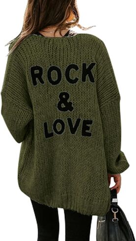 PRETTYGARDEN Women's Long Sleeve Open Front Knit Cardigans Sweaters Soft Loose Draped Coat Outerwear in Kuwait