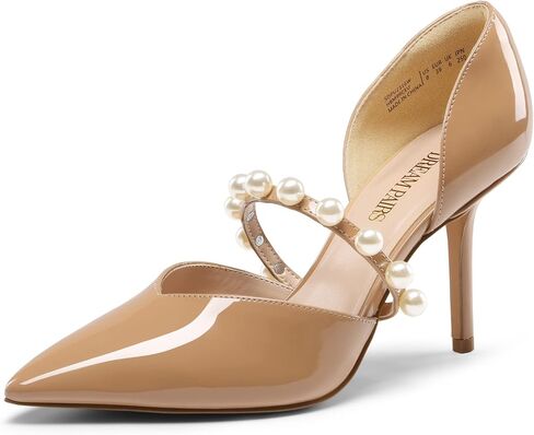 DREAM PAIRS Women's Closed Toe High Heels Stiletto Pointed Toe Strappy Pearl Elegant D'Orsay Dress Wedding Party Pumps Shoes in Saudi Arabia