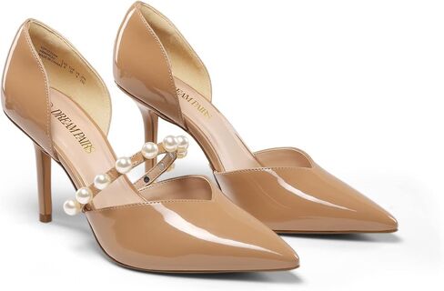 DREAM PAIRS Women's Closed Toe High Heels Stiletto Pointed Toe Strappy Pearl Elegant D'Orsay Dress Wedding Party Pumps Shoes in Saudi Arabia