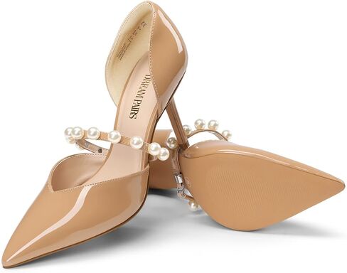 DREAM PAIRS Women's Closed Toe High Heels Stiletto Pointed Toe Strappy Pearl Elegant D'Orsay Dress Wedding Party Pumps Shoes in Saudi Arabia