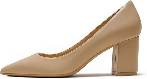 JOY IN LOVE Women's Pointed Toe Chunky Block Heel Pumps | 2.5" Block Heels, Comfortable Dress Shoes, Ideal for Office Work, Formal Events, Party and Wedding in Kuwait