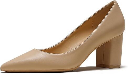 JOY IN LOVE Women's Pointed Toe Chunky Block Heel Pumps | 2.5" Block Heels, Comfortable Dress Shoes, Ideal for Office Work, Formal Events, Party and Wedding in Kuwait