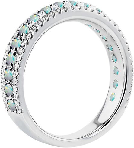 JewelryGift اختر اللون الخاص بك من الأحجار الكريمة خاتم الخلود 925 من الفضة الاسترليني شقرا الشفاء جوهرة الميلاد سوليتير خواتم الخطبة هدية لحفلات الزفاف أو الذكرى السنوية للنساء والفتيات مقاس الولايات المتحدة من 4 إلى 13 in Kuwait