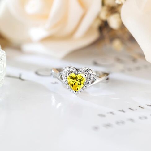 S925 Sterling Silver Birthstone Rings for Women Engagement Ring For Women Adjustable Promise Rings for Wife, Mom, Daughter Jewelry Birthday Wedding Anniversary Valentines Gifts in Saudi Arabia