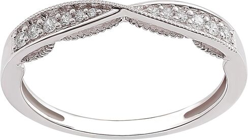 مختبر مذهب نمت الماس 1/10 قيراط. تي دبليو. وخاتم من الفضة الاسترليني قابل للتكديس in Kuwait