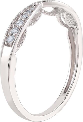 مختبر مذهب نمت الماس 1/10 قيراط. تي دبليو. وخاتم من الفضة الاسترليني قابل للتكديس in Kuwait