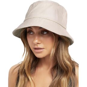 FURTALK Bucket Hats for Women Washed Cotton Packable Summer Beach Sun Hats Mens Womens Bucket Hat with Strings for Travel