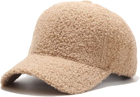 Winter Baseball Cap for Women Lamb Wool Solid Color Warm Baseball Cap for Outdoor Travel in Saudi Arabia