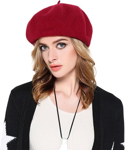 قبعة صوفية صوفية للرجال والنساء من AIYUE قبعة صوفية صوفية فرنسية بألوان سادة ترسم أزياء تنكرية in Kuwait