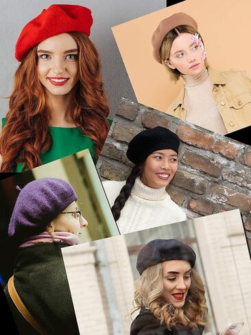 NYFASHION101 قبعة صوف كلاسيكية خفيفة الوزن كاجوال بلون سادة على الطراز الفرنسي in Kuwait