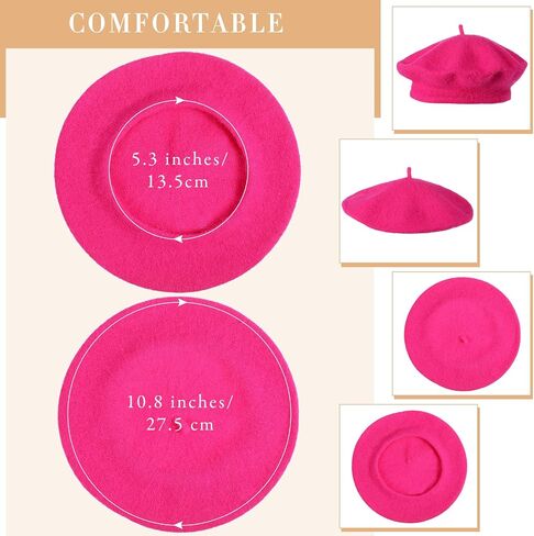 15 Pieces Women Wool Beret Hat Wool French Beret Hat Artist Beret Cap Winter Solid Color Hat for Women Girls (Elegant Color) in Saudi Arabia