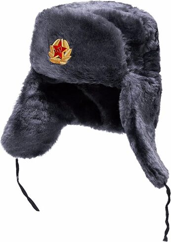 قبعة BELEON Ushanka من الفرو الروسي - قبعة صياد الجيش السوفيتي - قبعة الشتاء in Kuwait