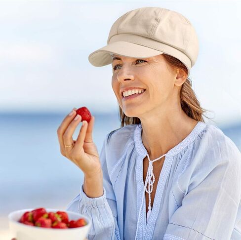 2 قطع النساء قبعة موزع الصحف قناع القبعات القبعات الناعمة 8 لوحات خمر قبعة أجرة قبعة مثمنة للنساء الفتيات in Kuwait