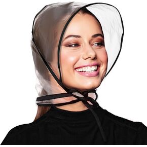 Lusofie 6 Pieces Rain Bonnet with Visor Clear Waterproof Rain Scarf Protect Hairstyle Plastic Rain Hats for Women in Kuwait