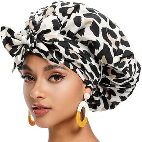 Silk Bonnet for Sleeping, Satin Bonnet for Black Women, Silk Hair Wraps for Sleeping, Silk Head Wraps for Curly Hair, Large Bonnet for Braids