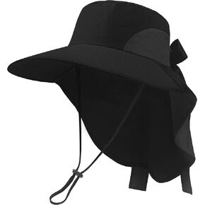 Toppers Womens Mens Sun Hat Rollable UPF 50+ Wide Brim Gardening Hat with Neck Flap