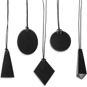Karelian Heritage Shungite Pendant Set | Minimalistic Natural Black Crystal Jewelry | Defender Shield Protection Stone Necklace | Sacred Chakra Healing Pendant, Reiki Meditation and Grounding in Saudi Arabia