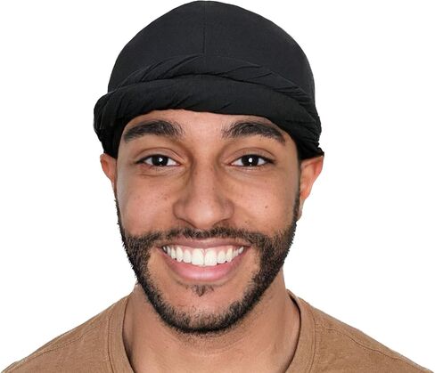 الحرير الساتان اصطف هالة عمامة رئيس التفاف قبل ربط قبعة الجمجمة للرجال والنساء النوم بونيه غطاء الشعر العلاج الكيميائي فقدان الشعر قبعة in Kuwait