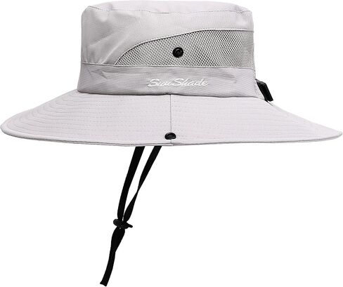 Womens Summer Sun Hat Beach Hat Wide Brim Outdoor UV Protection Hat Foldable Cool Mesh Ponytail Bucket Hat in Kuwait
