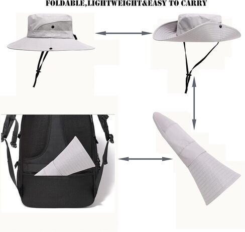 Womens Summer Sun Hat Beach Hat Wide Brim Outdoor UV Protection Hat Foldable Cool Mesh Ponytail Bucket Hat in Kuwait