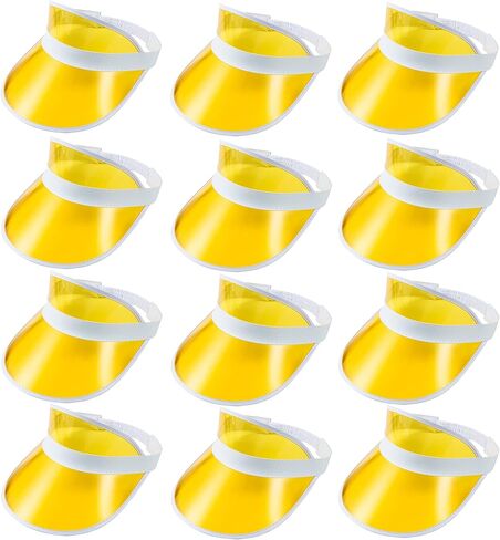 12 Pack Sun Visor Hats Women UV Protection Clear Outdoor Beach Sports Golf Sunhat Party Cap in Kuwait