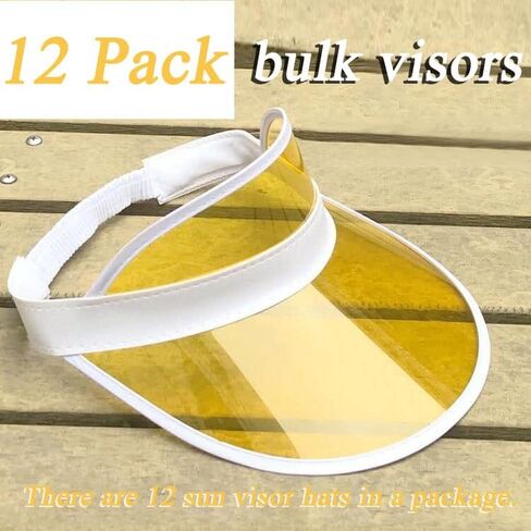 12 Pack Sun Visor Hats Women UV Protection Clear Outdoor Beach Sports Golf Sunhat Party Cap in Kuwait