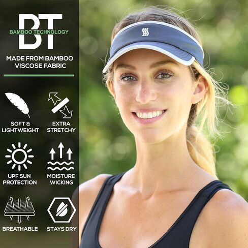 SAAKA Sport Visor for Women. Soft, Stretchy, Lightweight & Adjustable. Running, Tennis, Golf & Sports. in Kuwait